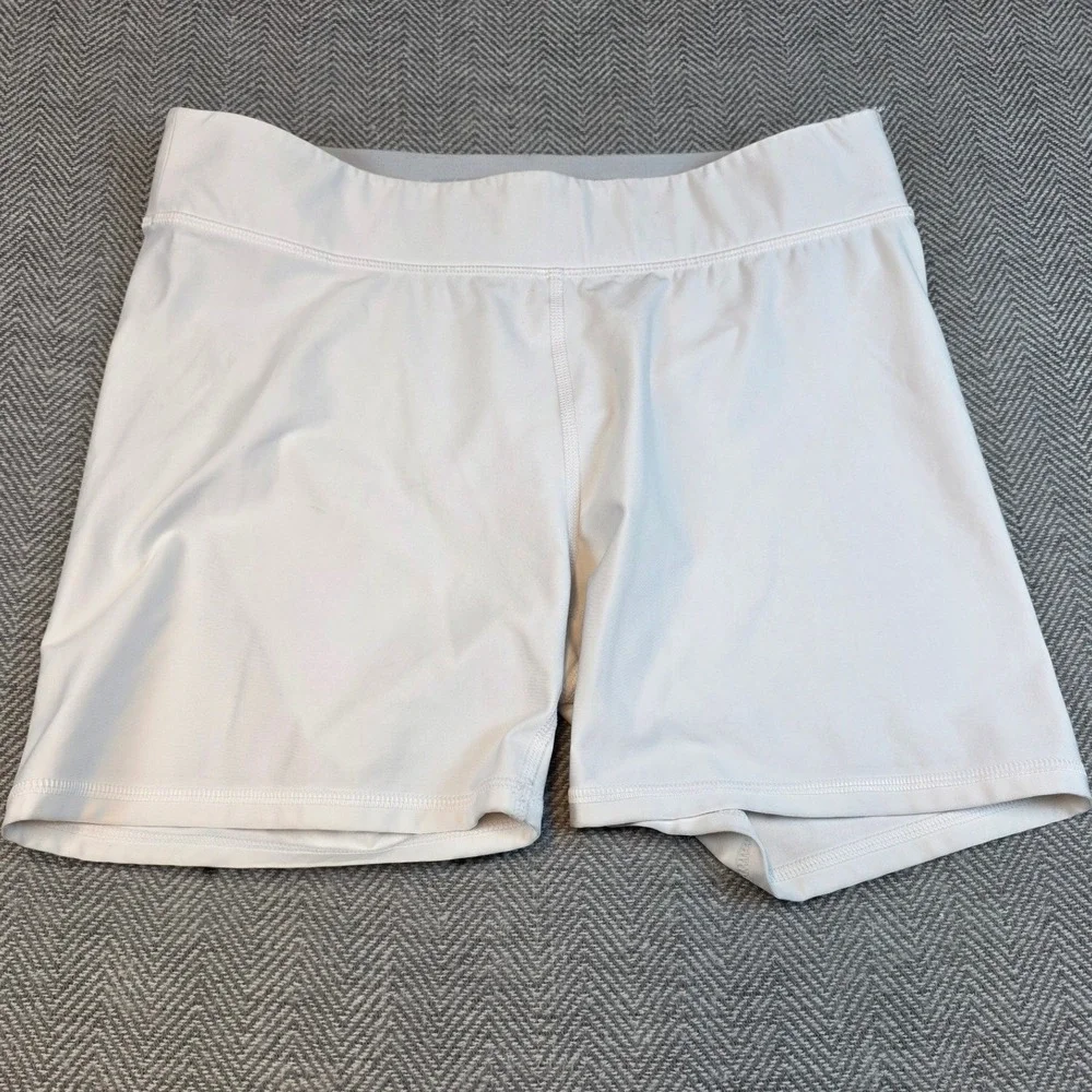 DSG Womens Compression Shorts White Size Large Athletic Spandex Training Sporty
